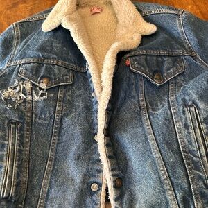 Levi's Cream Sherpa Lined Jacket